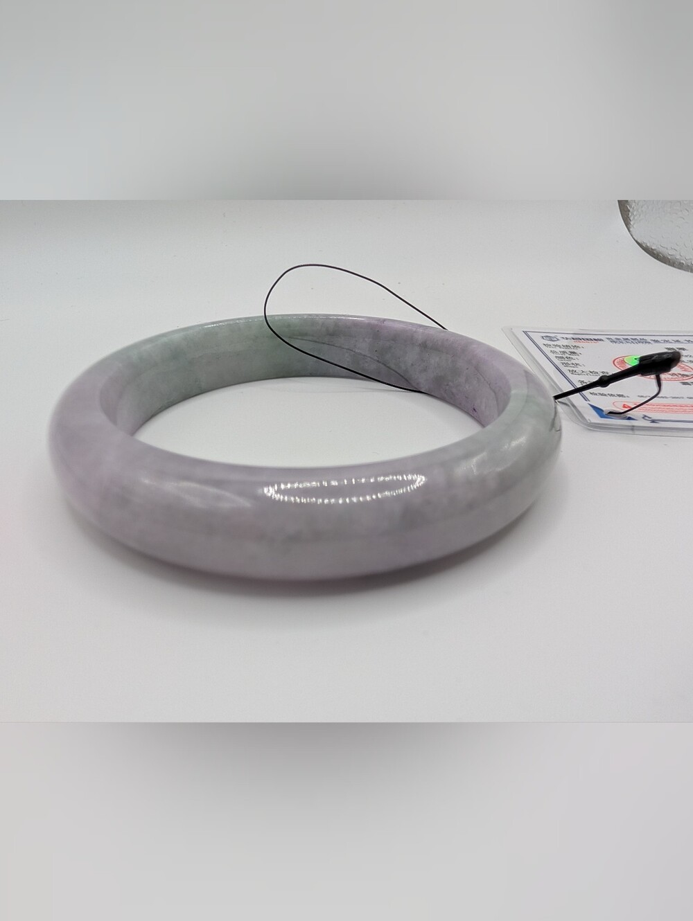 NWT Certified Grade A Lavender & Green Jadeite Bangle 58mm Untreated